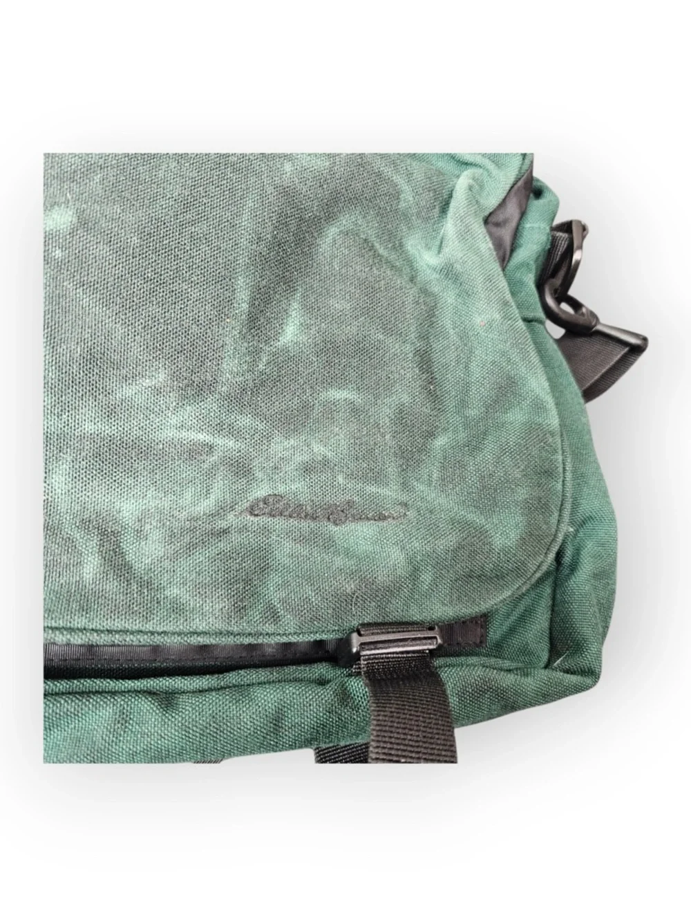Eddie Bauer Heritage Green Waxed Canvas Messenger Bag